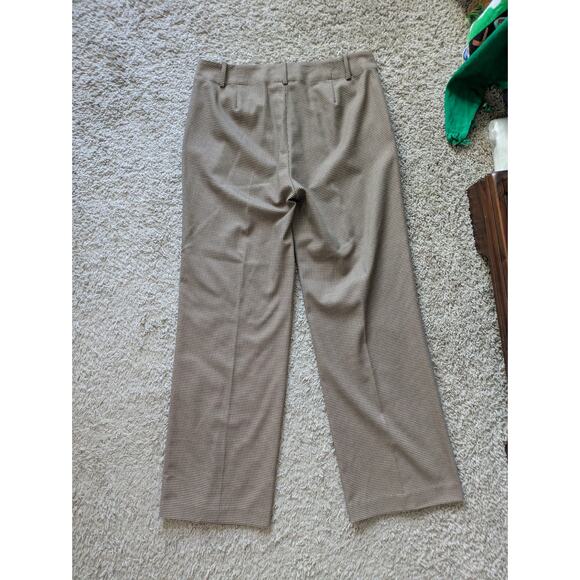 Lauren Ralph Lauren Houndstooth Sanderson Pants Womens 6 Brown Career Work - Picture 2 of 8